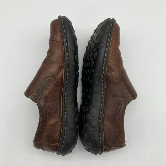 Cabelas Leather Loafers Womens 8.5 M Brown Slip On Clog Comfort Casual Shoes - Picture 9 of 11